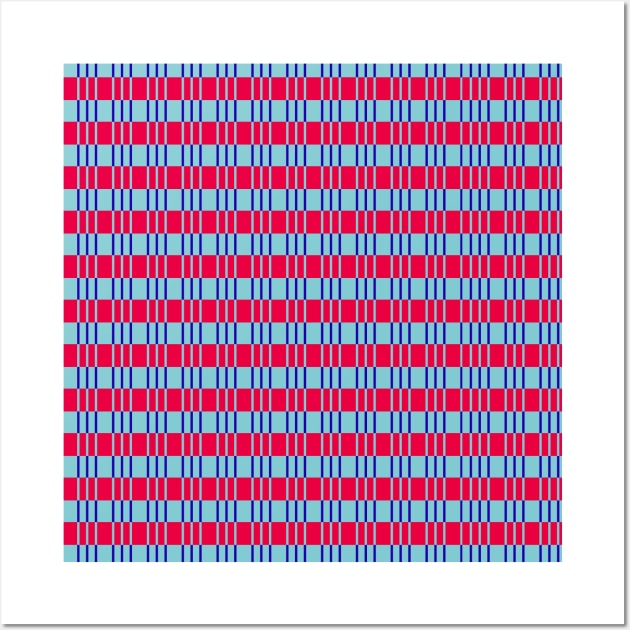Striped basket pattern red and blue country style Wall Art by oknoki